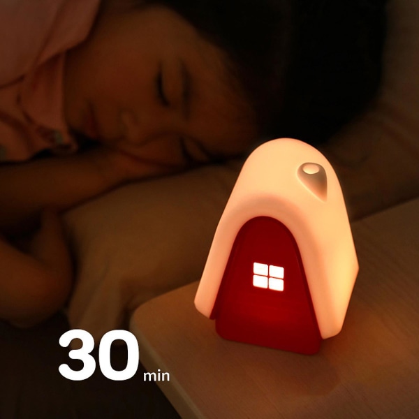 Snow House nattlampa för barn, uppladdningsbar silikon baby nattlampa, 3:e växeln justerbar peklampa (1st) (grön)