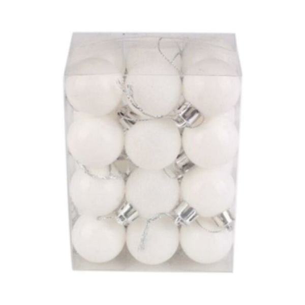 Julgranskulor 24-pack Julgranskulor inomhus utomhus 3 cm vit?