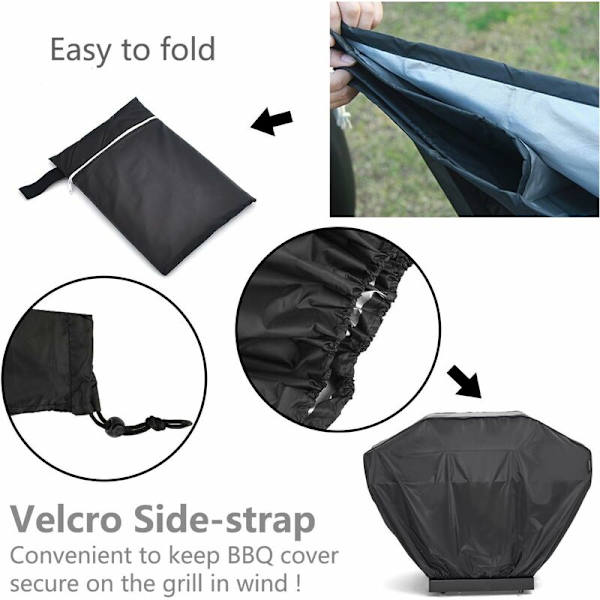 Grillöverdrag Vattentätt Grillöverdrag BBQ Grillöverdrag Gasolgrillöverdrag Lätt att rengöra, slitstarkt nylonmaterial 145 x 61 x 117 cm