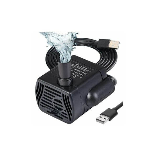 Nedsänkbar vattenpump Akvariepump Justerbar 200LPH 3W Extra tyst Catit USB-pump för damm fisk tank fontän fisk tank 1,4 m kabel CHAM