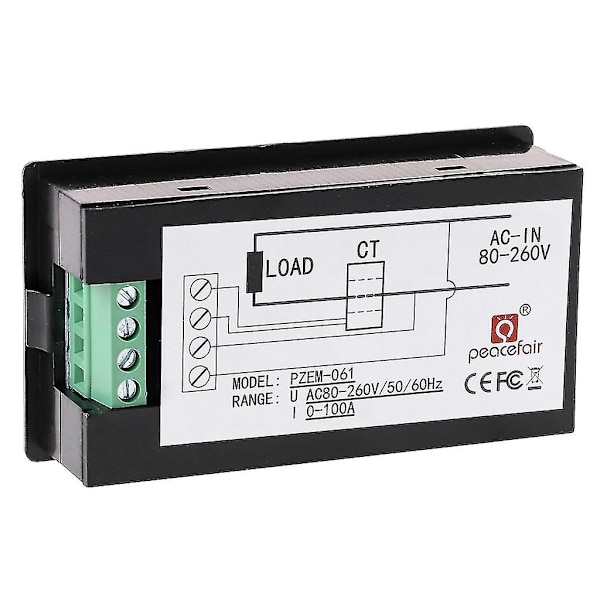 LCD-display digital multimeter, amperemätare, voltmeter, ström, spänning, effekt, energi