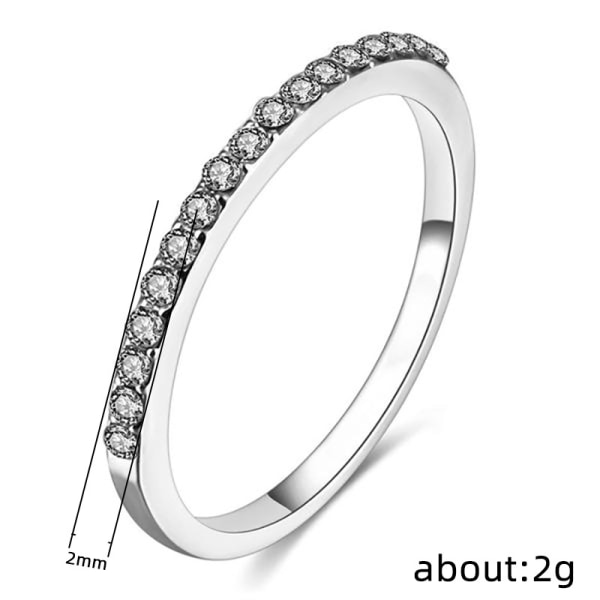 Minimalistisk damring med mikrobelagd zirkon Platina 7#