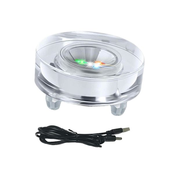 Led-lysbase multifunksjonell USB-stativ for akrylstatuer, kopp, vase, stativ i stil E