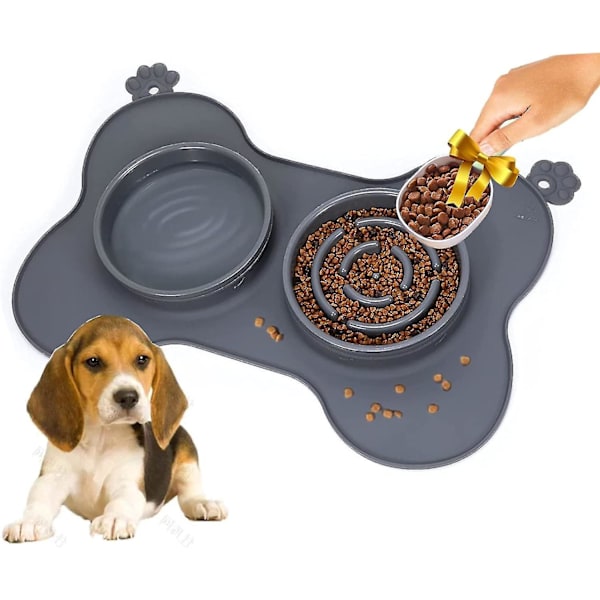 Langsom foderskål til hunde, langsom foderskål, anti-glutton skål til hundekat, fremmer sund spisning