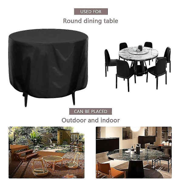 Utomhus trädgårdsmöbler regnskydd svart möbler bord stol set vattentätt överdrag runt soffa trädgård uteplats regndammsskydd（120*75cm）