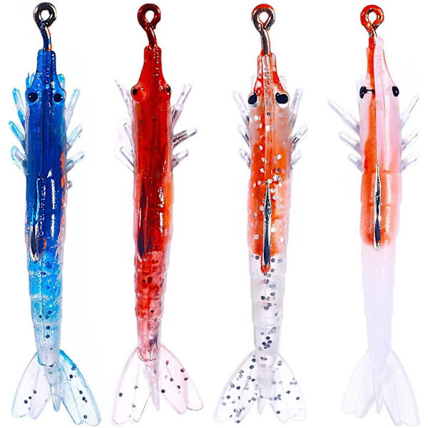 Angler fiskeutstyr - 5 stk PVC myke agn realistisk øyesimulering kunstig reke falske agn (6 cm/3 g)