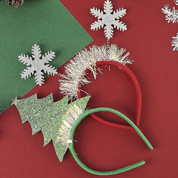 Flickor Paljetter Julgran Snöflinga Form Hårband Unik Hårbåge För Karneval
