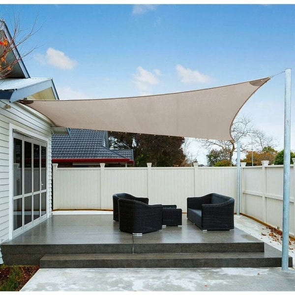 Markis Vattentät rektangulär 2,5x3m väderskydd Solskydd PES Polyester med UV-skydd för uteplats Balkong Trädgård Taupe