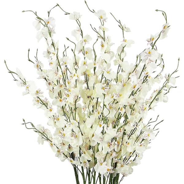 10 stk. Kunstige orkidéer Blomster Silke Falske orkidéer Blomster i løs vægt Blomster Kunstige til bryllup Hjemmekontor Deko Hvid