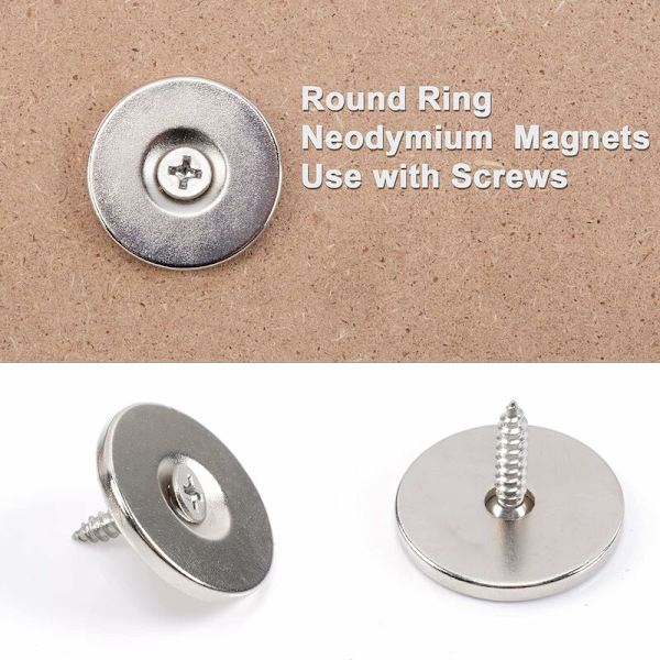 Magnete20 Neodymmagneter, Runda magneter för användning med skruvar (20 x 3 hål 5 mm)
