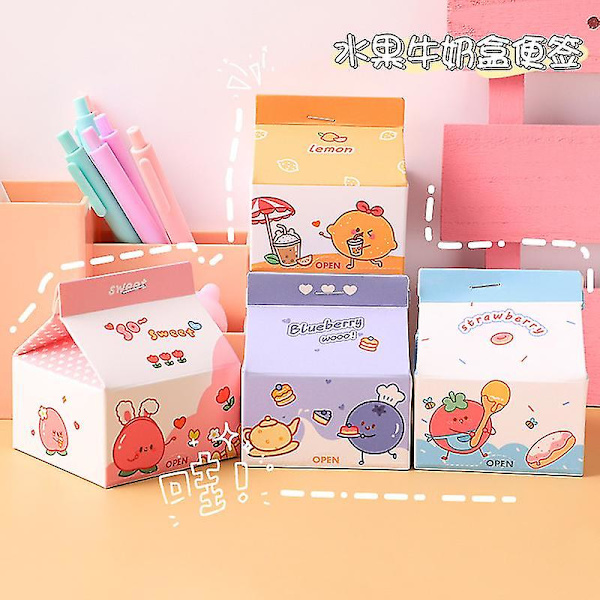 Stationære forsyninger Memo Pad | Skoleartikler Notepad | Pads Sticky Notes Mælk - Memo Pad -（9）