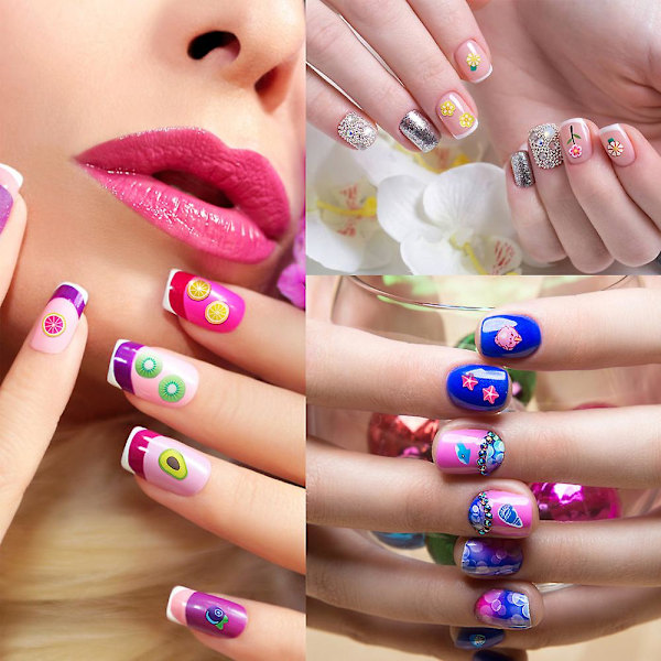 Fruktnagelstickor, sommarfrukt nageltillbehör nagelkonstdekorationer nageltillbehör söta mönster（typstyle1）