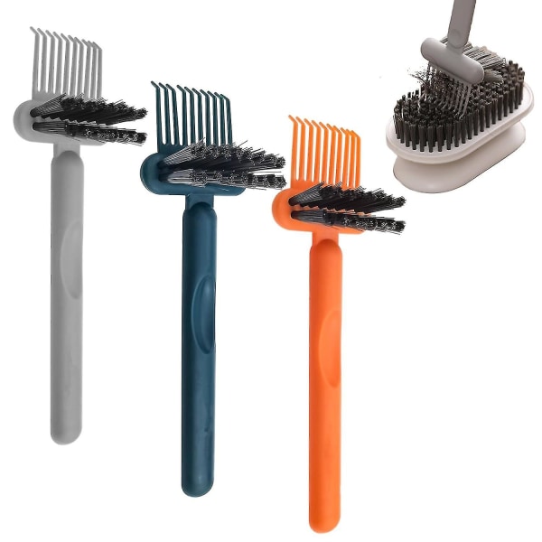 3 stk hårbørsterenseverktøy, hårbørstefjernerrake, 2-i-1 kamrenser hårbørsterenserive for fjerning av hårstøv S