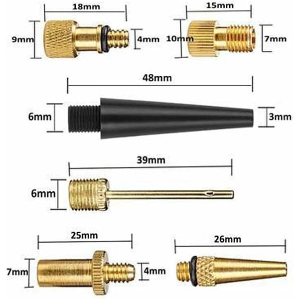 15 stycken ventiladapter, pumpadapter, SV AV DV, pumpadapter, cykelpumpanslutning (mässing)