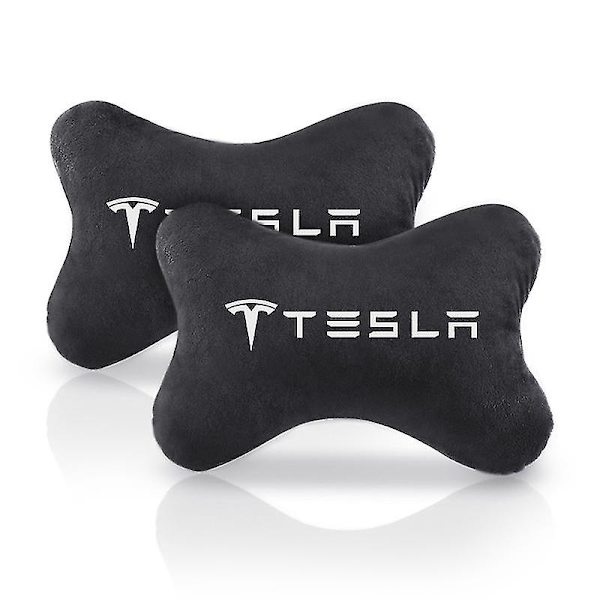 2 st Bilsäte Huvud Nacke Stöd Kudde Nackstöd Kudde Pad För Tesla Model 3 Model X Y Style Roadster Tillbehör Bil Styling（