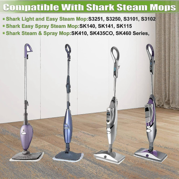 4-pack ångmoppdynor för Shark S3101 S3202 Tvättbara hårda golv