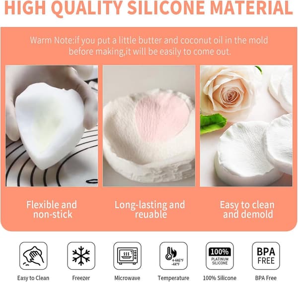3D Rosenblad Form Silikonform Fondantformar Chokladformar Candy Formar Ven