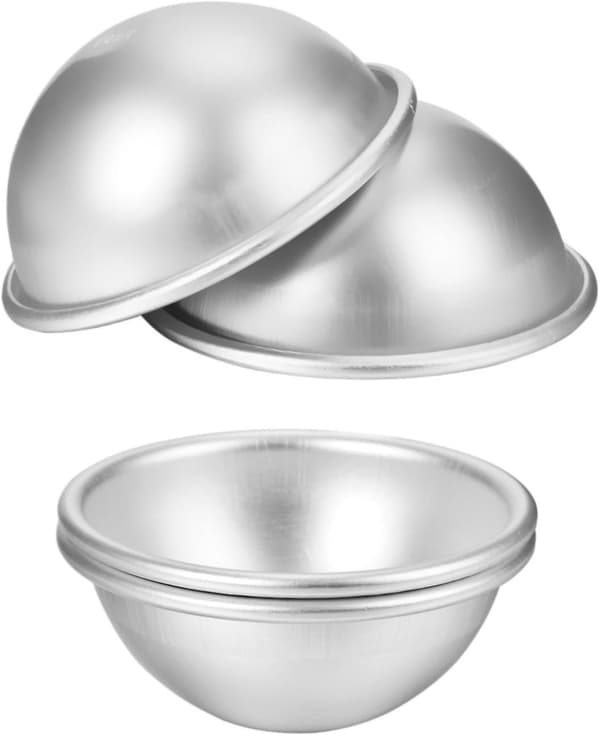 Ekstra stor metall badebombeform - DIY aluminiums badebombeformer - 2 sett med 4 stykker - Lag