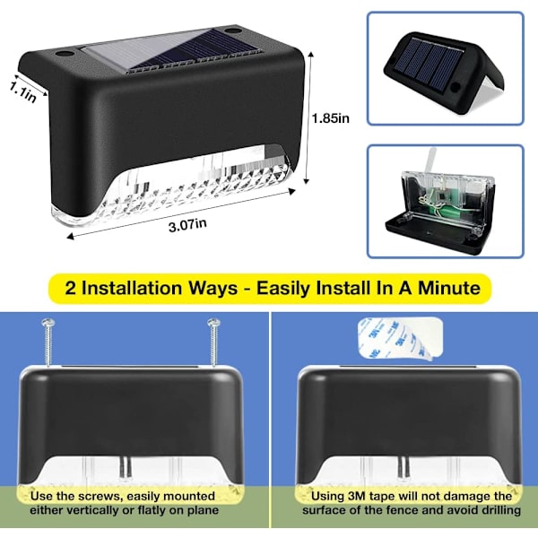 8-pack utomhus solcellslampor vattentäta LED-solcellslampor