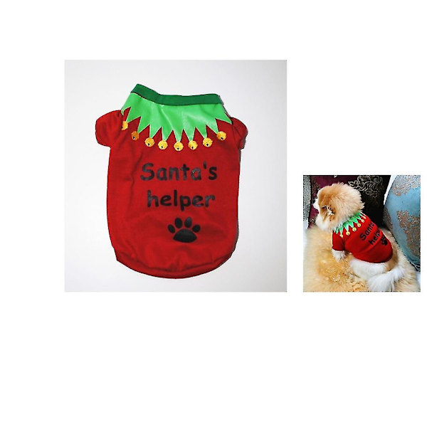 Kläder för hundar Jul kläder klassisk bomull t-shirt Teddy Bear Beauty(S)röd