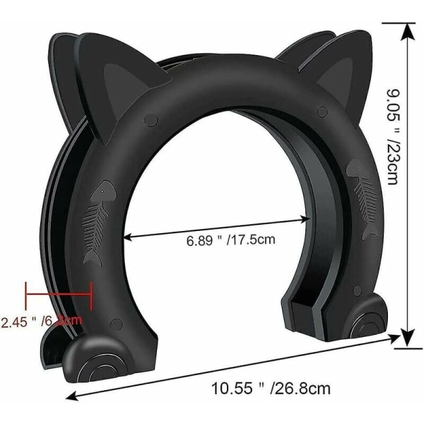 Kattlucka inre dörr kattlucka kattlucka (svart)