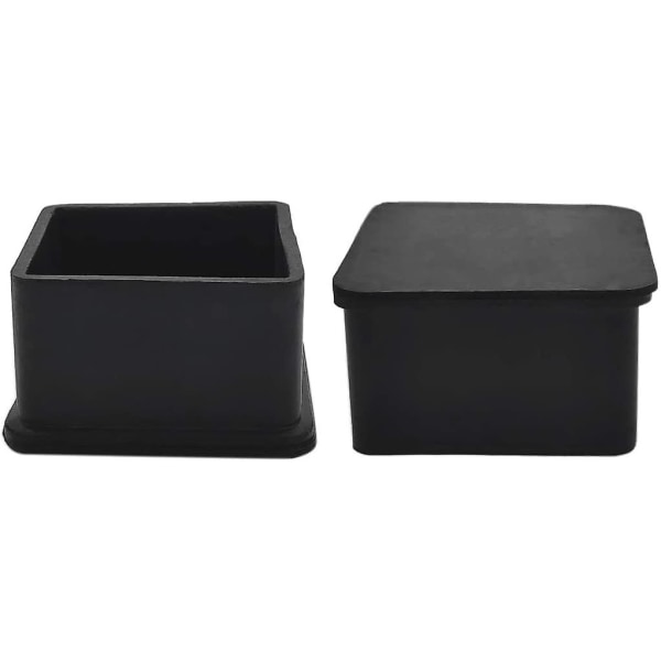 8-pak skridsikre gummibenkapper til stole, møbler, borde, 5,0 cm (2-tommer), firkantet, sort