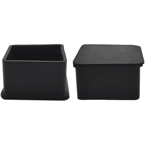 8 stk. skridsikre gummiben til stole, møbler, borde, 5,0 cm (2 tommer), firkantede, sorte