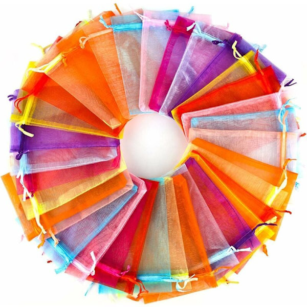 100 st Flerfärgade Organzapåsar 10x15cm Organzapåsar Presentpåsar Smyckespåsar Bröllopspåsar Lavendelpåsar Bröllopspresent Festival