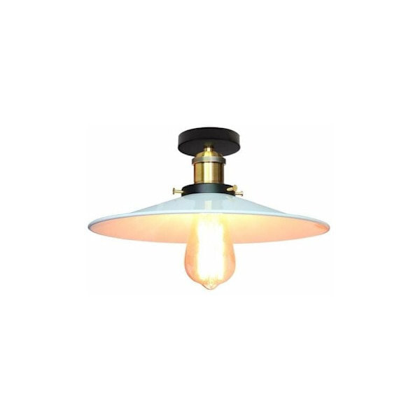 Cham vintage taklampa, industriell retro metallkrona, ?? 30 cm, belysning för sovrum, vardagsrum, kök, hall (vit)