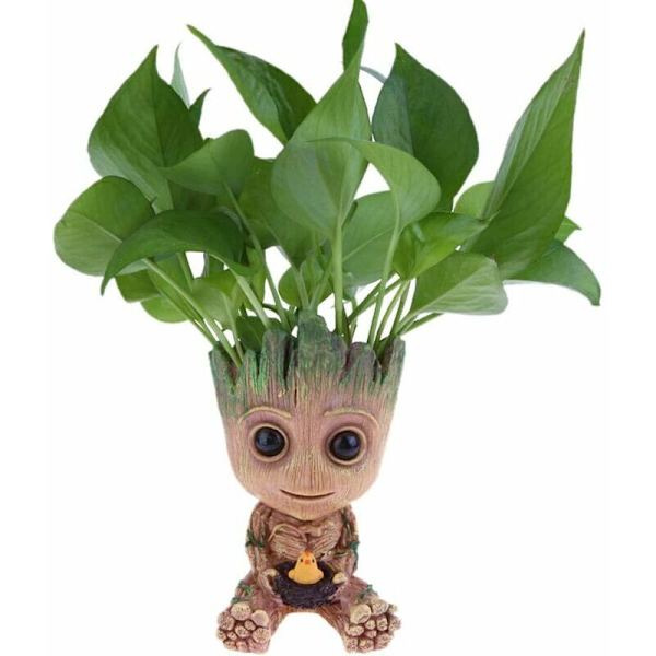 Baby Groot Blomkruka Innovativ Action Blomkruka Dekoration Figur Blomkrukor Söt Leksaksmodell Blomkruka Vas 12 × 7 cm 1st