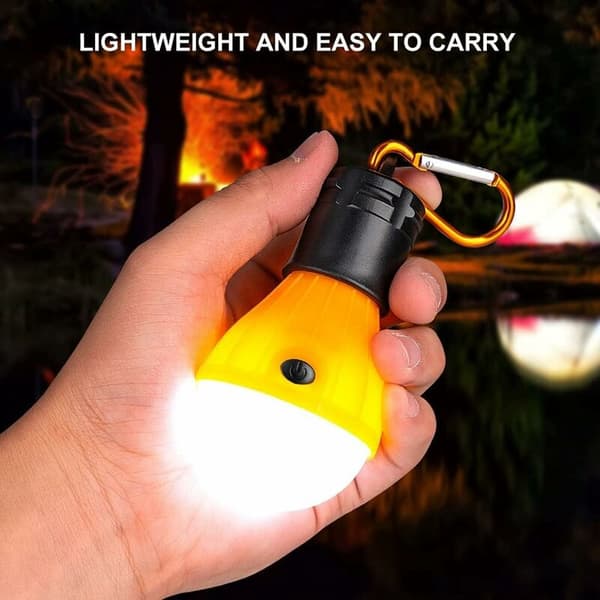 4-pack LED-campinglampor, bärbara, vattentäta, batteridrivna glödlampor
