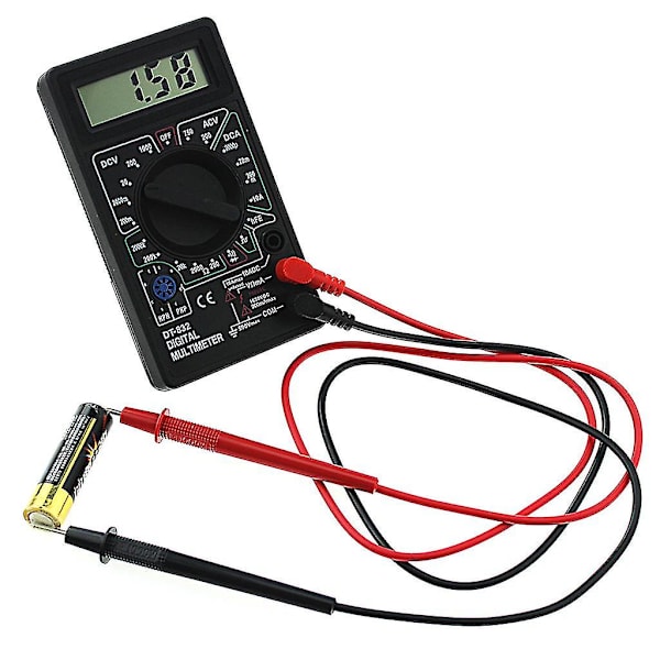 Professionell Dt832 Digital Multimeter Lcd För Dc Ac Voltmeter Ammeter Ohm Tester（Svart）
