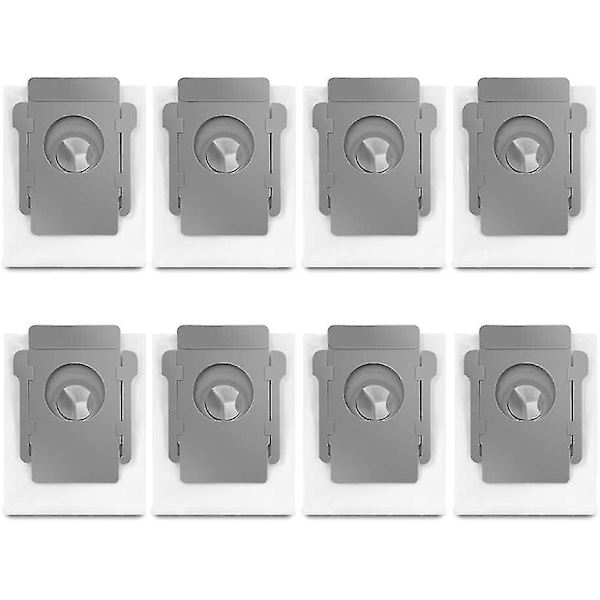 8-pak selvstendig støvpose, selvrensende grunnleggende robotstøvsuger-erstatningsposer for iRobot Roomba i7/E5/