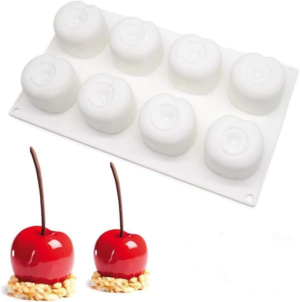 Formen til kage silikoneform silikone 3D form silikoneform silikoneform dessertforme 8 huller silikone kirsebær
