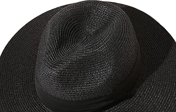 Damer Bredskygget Halm Panama Rulle Hat Bæltespænde Fedora Strand Solhat