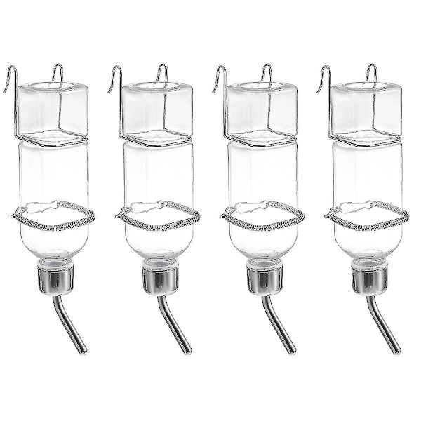 4 st 350 ml plastkanin vattenautomat hängande fontäner husdjur dricksflaska