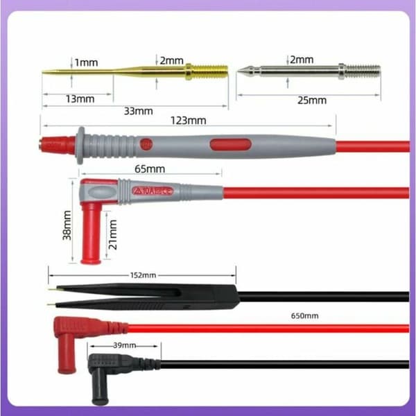 Multimeter Testkabel Set - Digitala Elektriska Testprober med Alligator Klämmor.