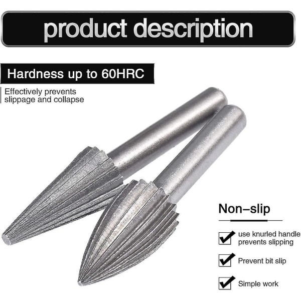 6 stk. 6 mm dobbeltsnit tungsten roterende fræsere tungsten skaft arkivering/gravering/slibning bits til roterende