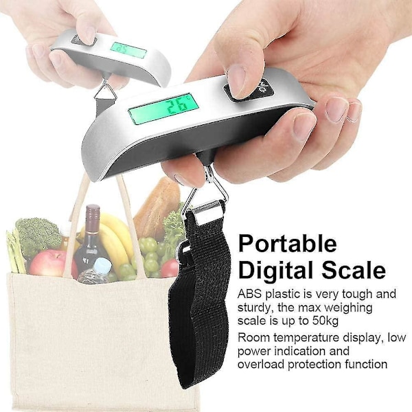 Digital Bagagevåg, Mini Storlek Lcd Digital Elektronisk Vågskala Bärbar Kroksvåg Max. Last