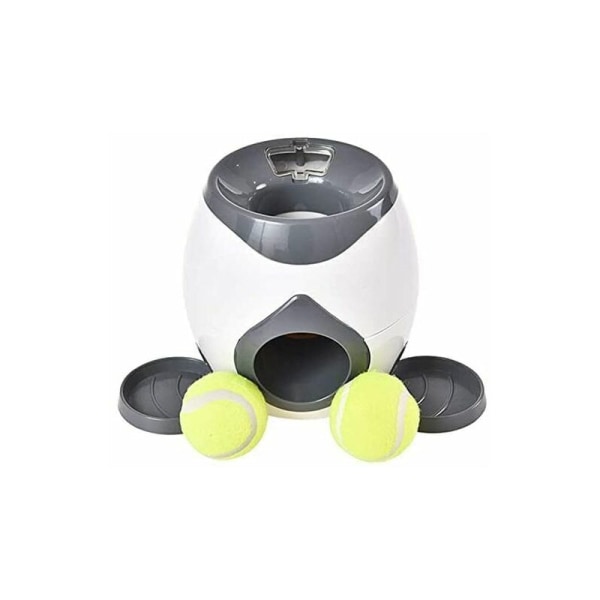 Pet Toy Launcher Automatisk husdjursmatare med 1 matningsskopa och 2 tennisbollar för att mata husdjur och träna tankeförmåga och koordination