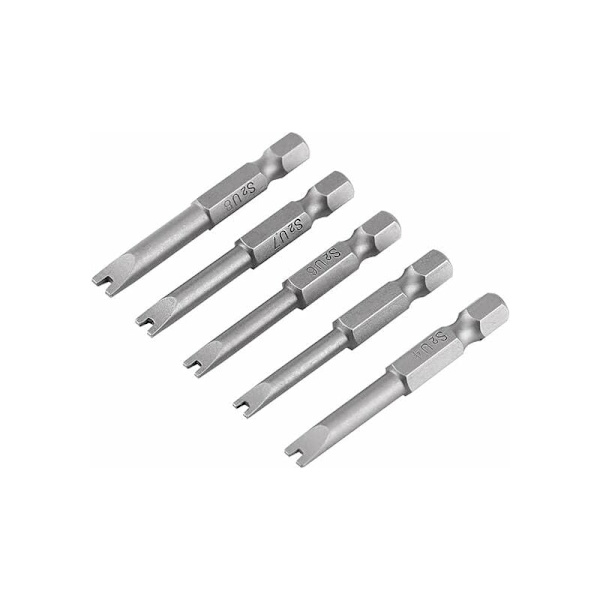 5 st U-formade skruvmejselbits 50 mm långa S2-stål 1/4 tum sexkantsfäste magnetisk U-formad skruvmejselbitssats