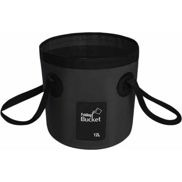 Hopfällbar hink, multifunktionell hopfällbar hink, 12 L, svart