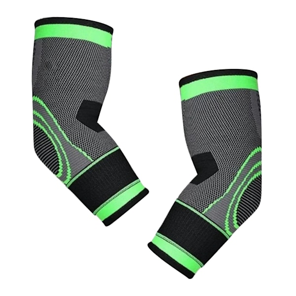 20241 Pair Elbow Brace for Men Breathable Even Pressure Stretch Green Sports Elbow Brace for Basketball Tennis L