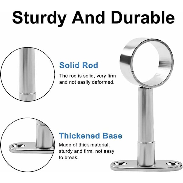 2-pack garderobsstång centralsupport för runda garderobsstänger?? 25mm Garderobsstångsfäste Garderobsstångsfäste
