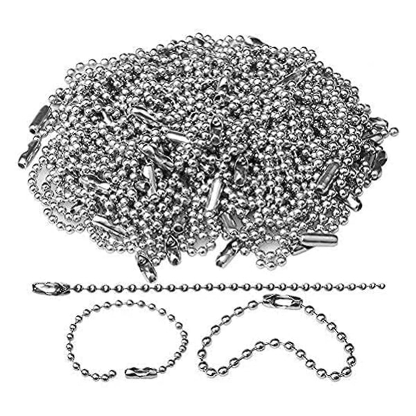 150 stykker 1,5 mm forsølvede kugleperler Kæde halskæde perleforbindelser