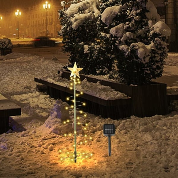Solar julbelysning utomhus led metall julgran med ljus Trädgård julbelysning utomhus jul dekoration lampa
