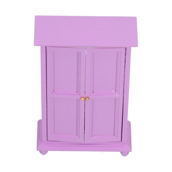 1/12 skala miniature lilla træ dukkehus garderobe legetøj