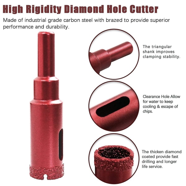 Diamantbelagt hulsavbor, ydeevne hulskærer til glas/fliser/granit/marmor (6mm-50mm 11 stykker)