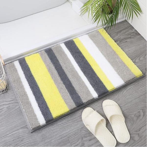 Maskintvättbar halkfri badrumsmatta 40x60x3cm, ultra mjuk absorberande tjock duschmatta mikrofiber badrumsdekor, gul