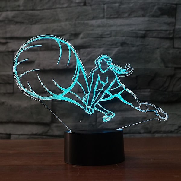 3d Play Volleyball Nattlampa 7 Färgförändring Led Bordslampa Akryl Platt Abs Bas